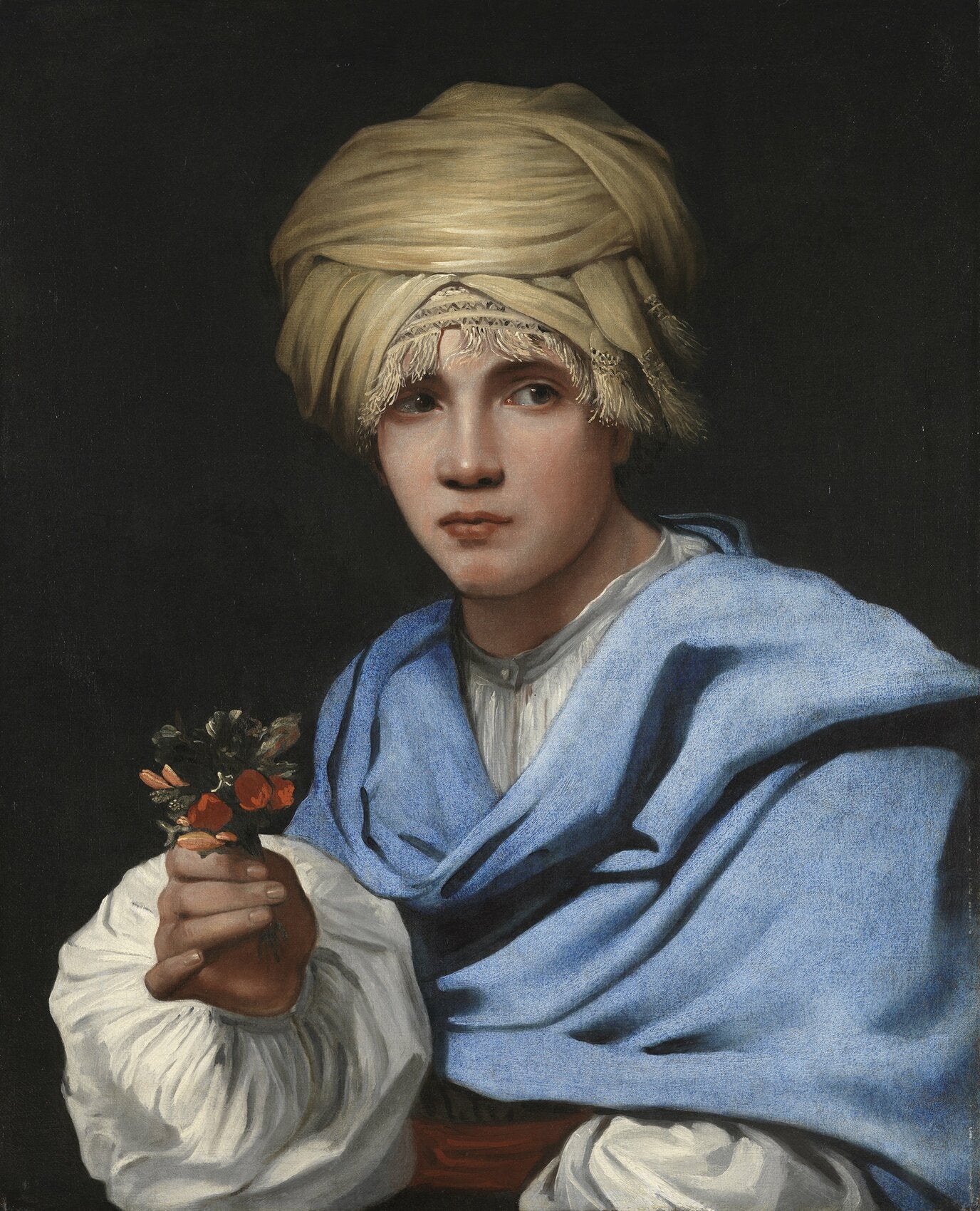 Michiel Sweerts: Boy with a Turban and a Bouquet of Flowers, c. 1658–1661