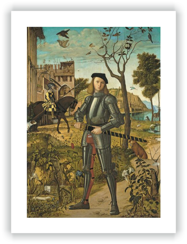 Joven caballero en un paisaje