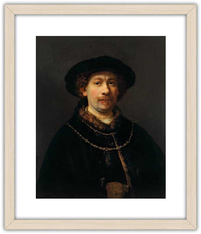 Self-portrait with cap and two chains