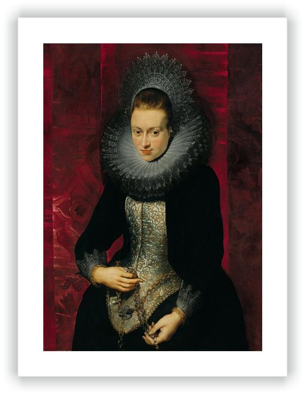 Portrait of a young lady with rosary