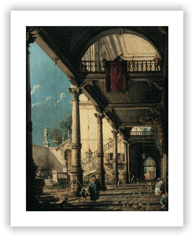 Capricho con columnata en el interior de un palacio