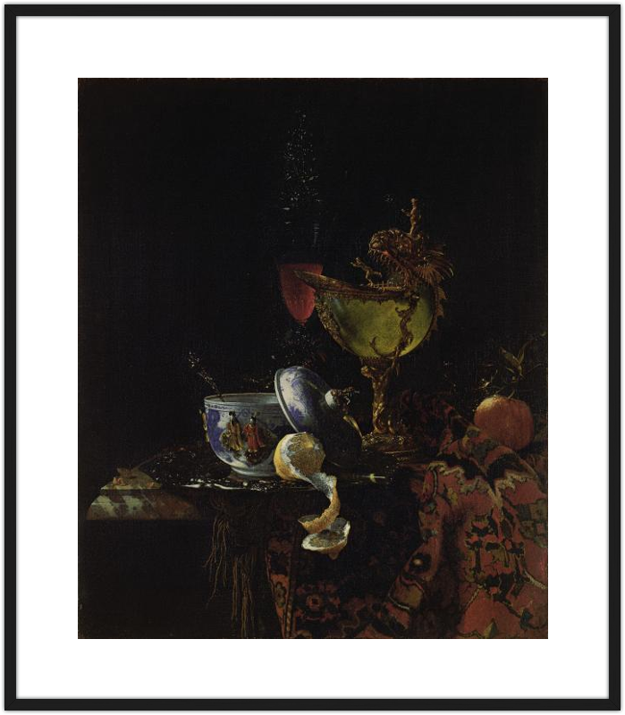 Still life with Chinese bowl, nautilus cup and other objects