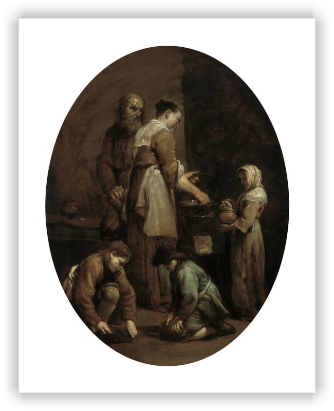 Interior con familia de campesinos