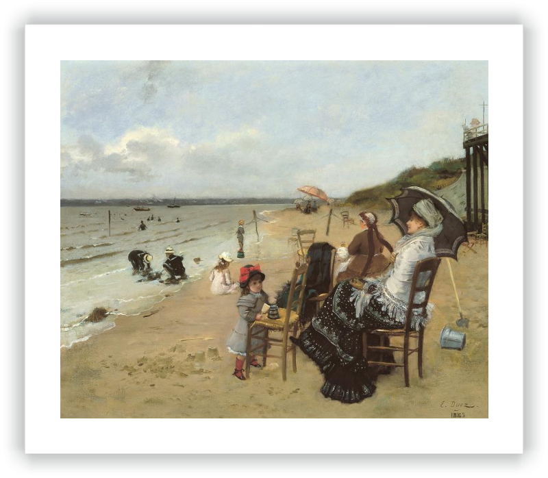 Madre e hija en la playa