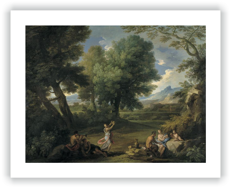 Paisaje con ninfas y sátiros