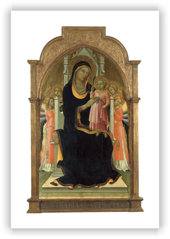 La Virgen y el Niño en el Trono con seis ángeles