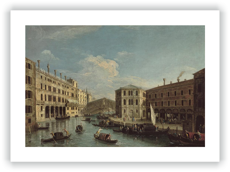 El Gran Canal y puente de Rialto, Venecia, vistos desde el norte