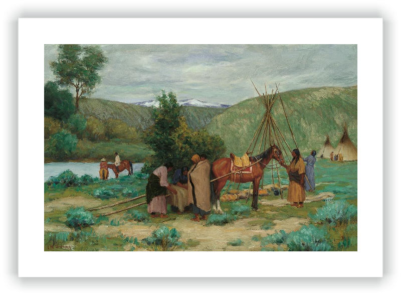 Setting up camp, Little Big Horn, Montana