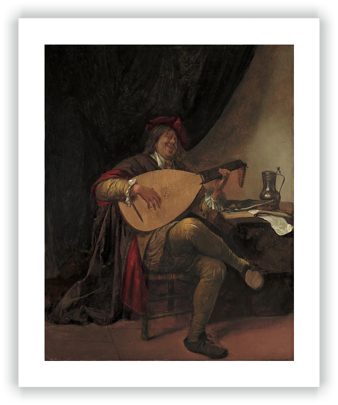 Self-portrait with lute