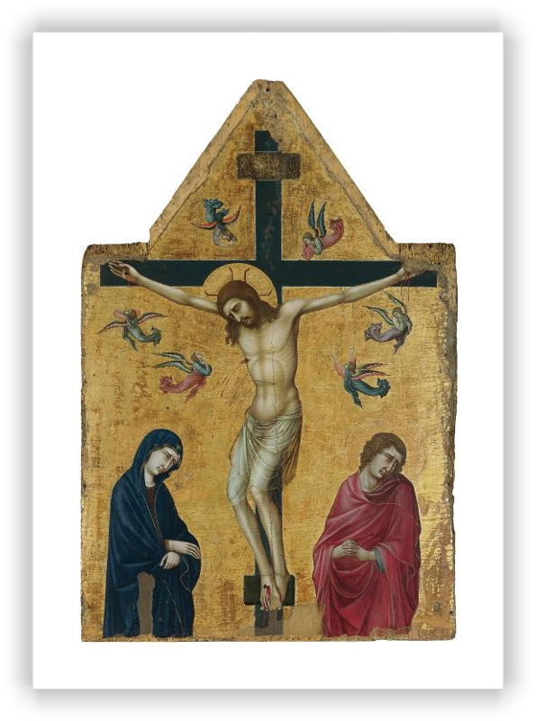 La Crucifixión con la Virgen San Juan y ángeles