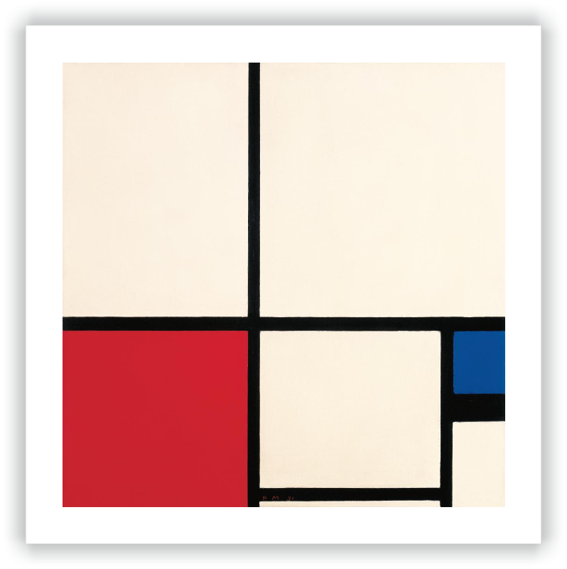 Composición de colores / Composición n.º I con rojo y azul