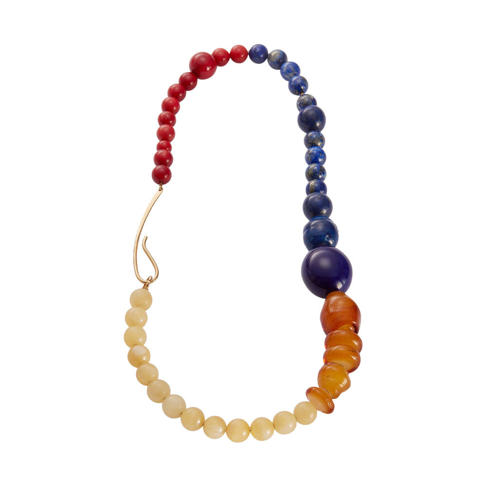 Collar vidrio esquina ocre Warhol Pollock