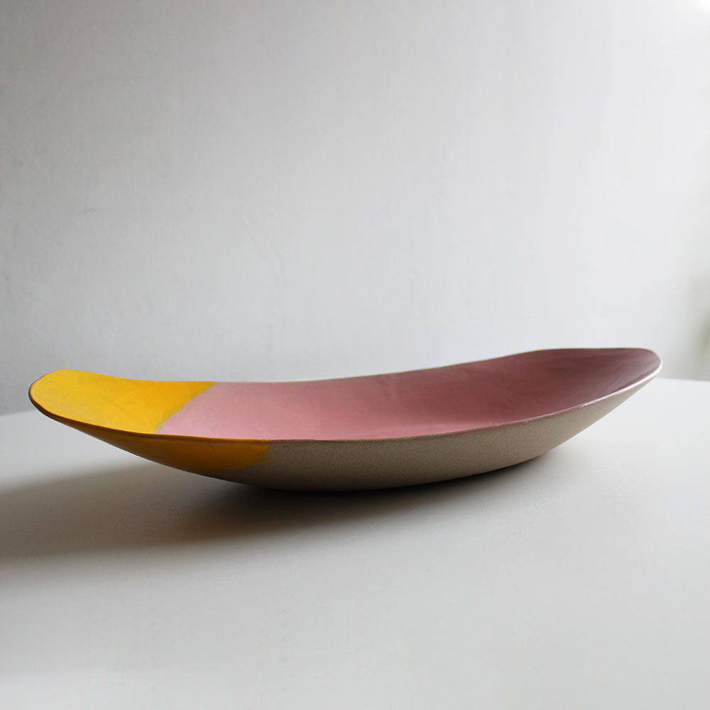 
                  
                    Pink Delaunay stoneware platter. 37cm
                  
                