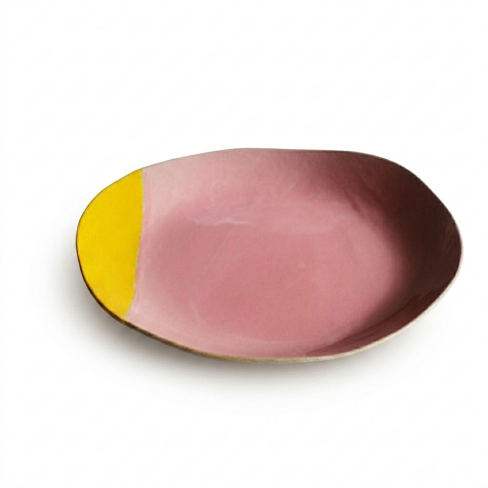 Plato de gres rosa Delaunay. 28cm