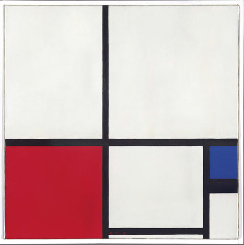 Póster Piet Mondrian: Composición de colores / Composición nº I con rojo y azul