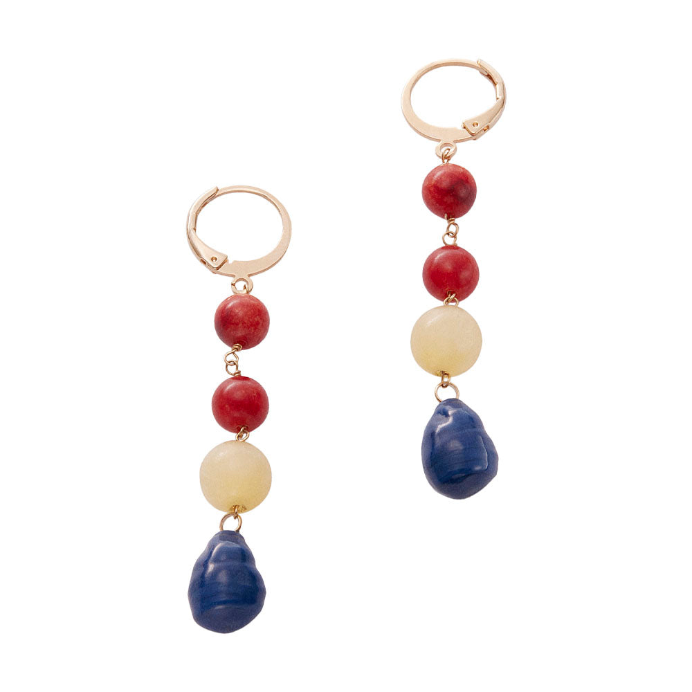Warhol Pollock ochre corner glass earrings