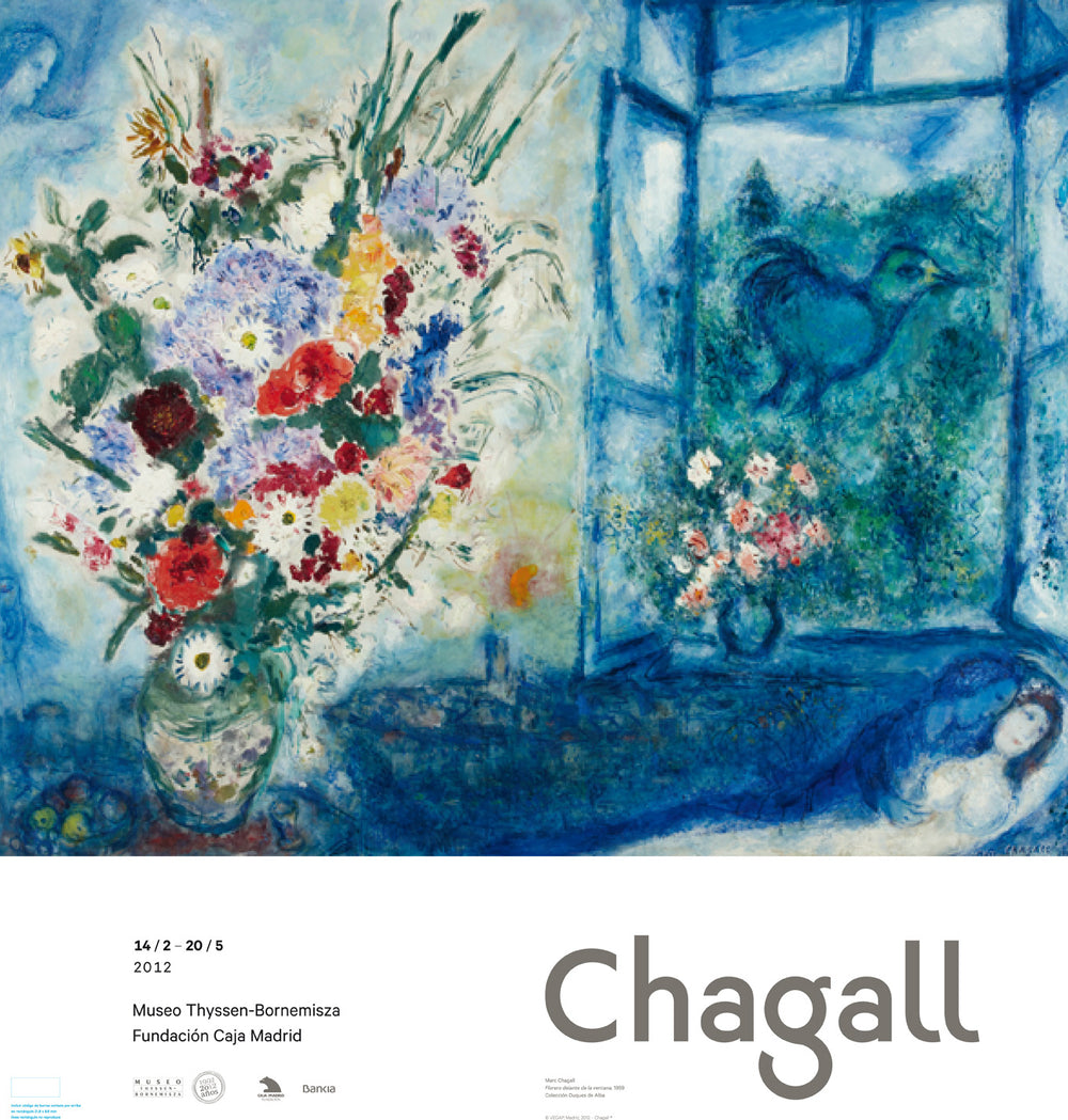Póster Marc Chagall: Florero delante de la ventana