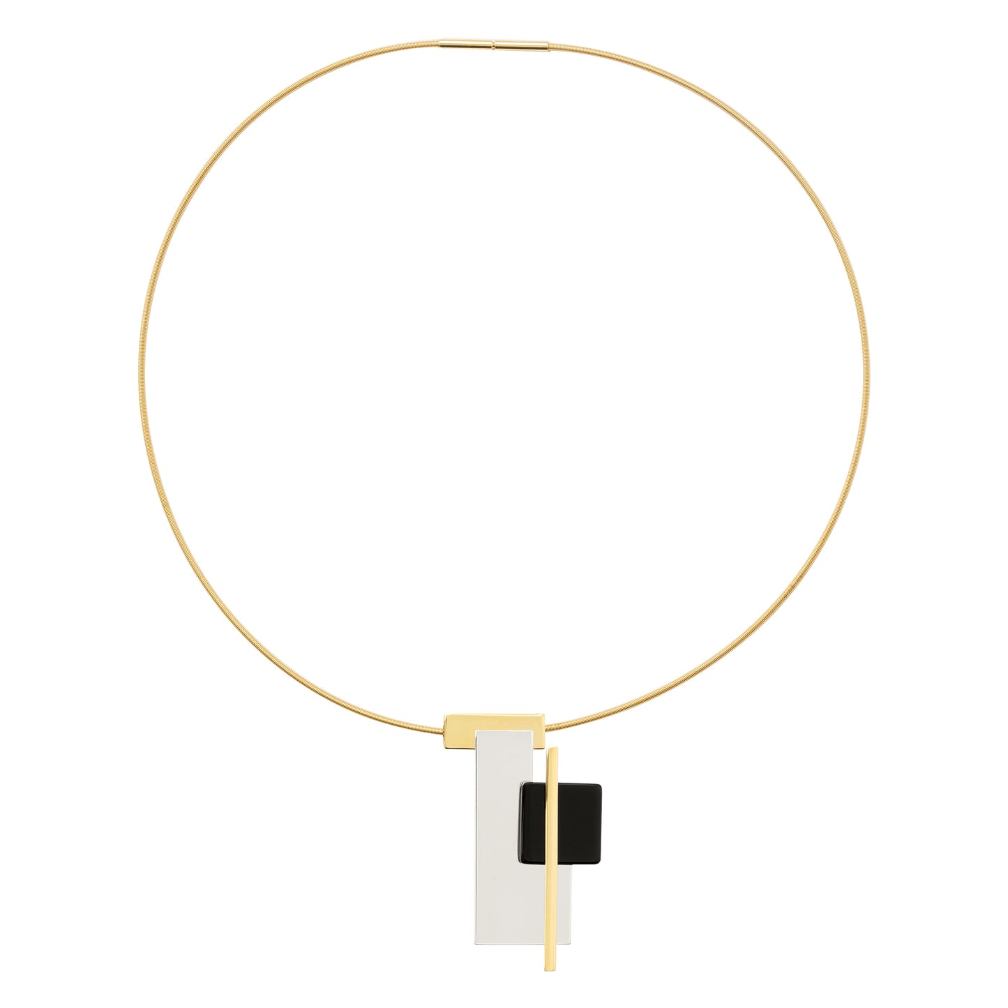 
                  
                    Necklace Proun Lissitzky silver onyx stainless steel Belén Bajo
                  
                