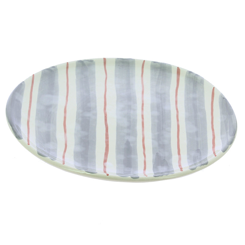 Colonial blue and red ceramic plate