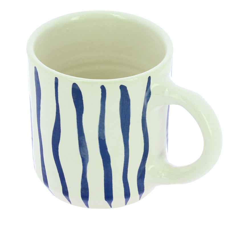 Colonial blue striped ceramic mug
