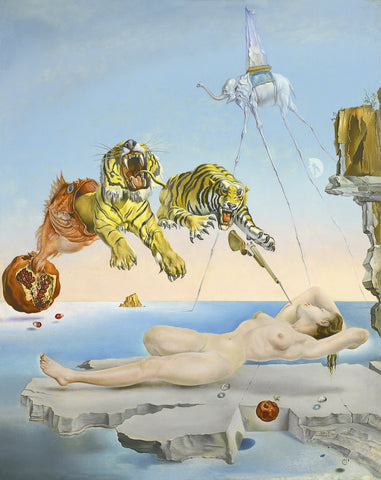 Póster Salvador Dalí: Sueño causado por el vuelo de una abeja alrededor de una granada un segundo antes de despertar