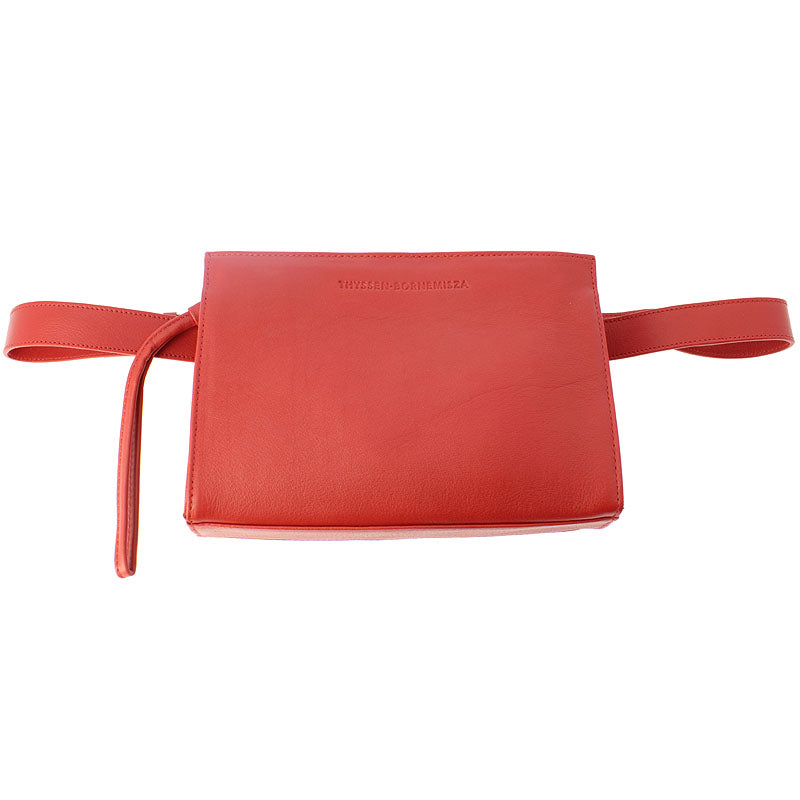 Red leather fanny pack