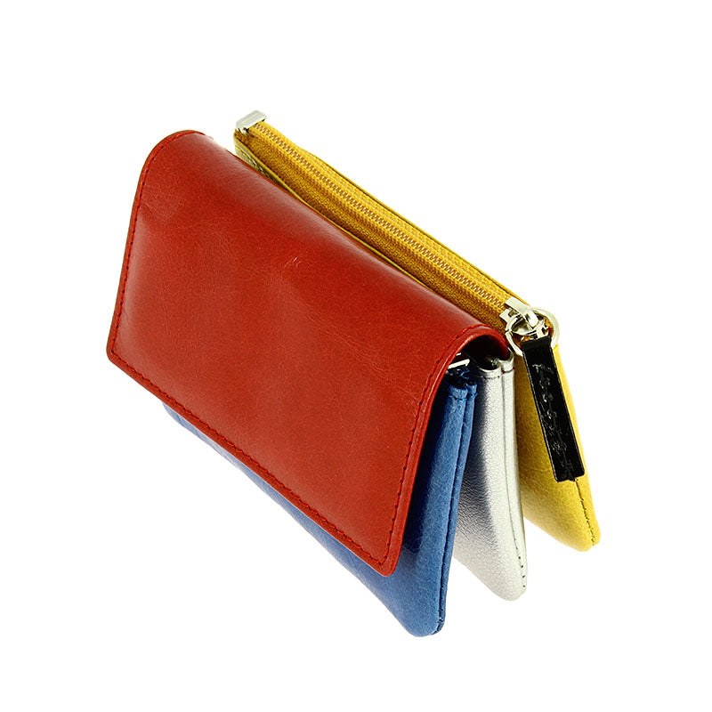 Mondrian triple leather wallet