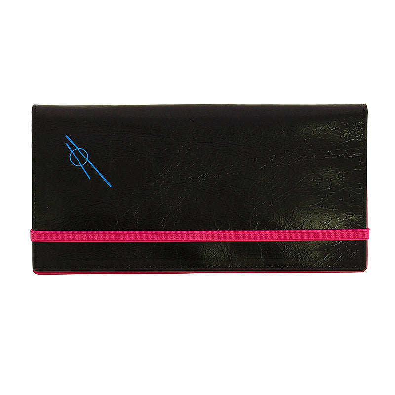 Cartera de piel negra slim Tensión suave