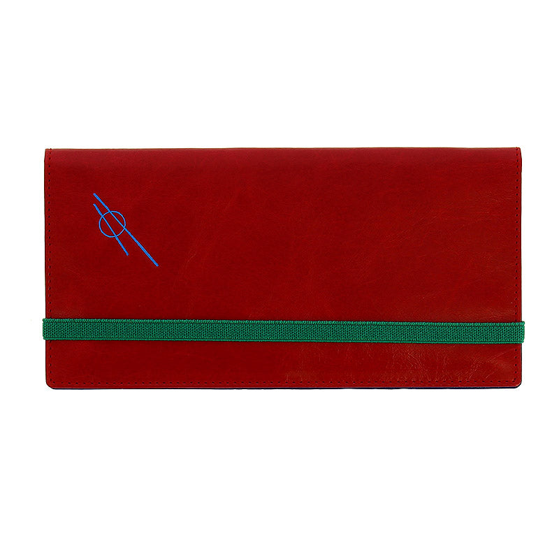 Cartera de piel roja slim Tensión suave
