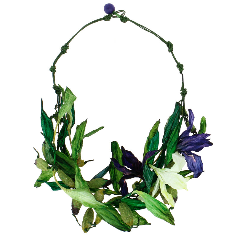 Collar de papel Lirios en un florero