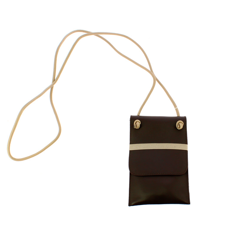 Bandolera marrón piel MNTB para movil