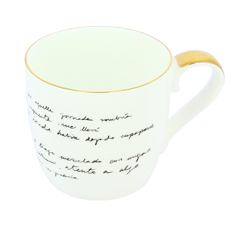 Taza diseño Proust asa oro