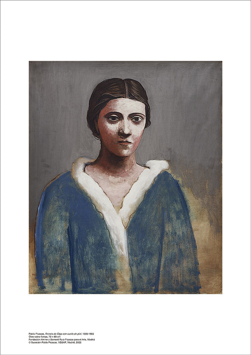 Reproducción papel FineArt Retrato de Olga con cuello de piel