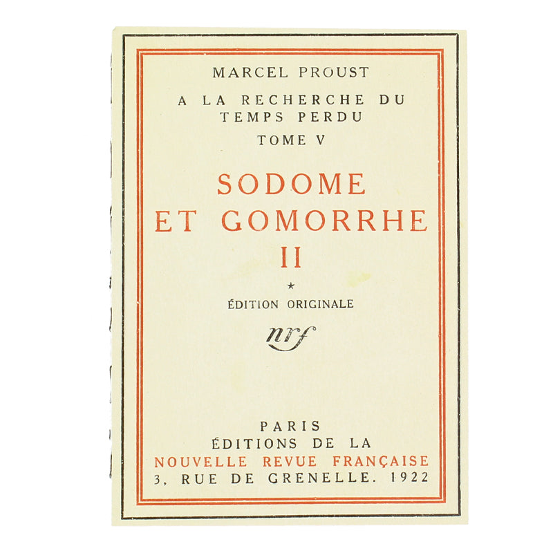 Cuaderno Sodome et Gomorre Proust