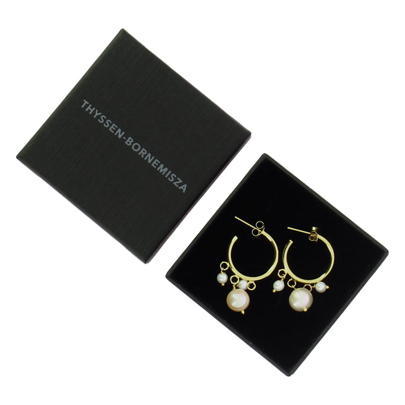 Pendientes aro abierto perlas Proust