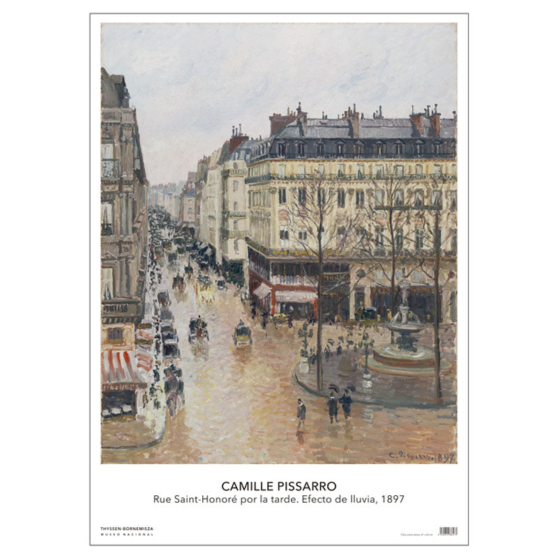 Póster Pisarro: Rue Saint-Honoré por la tarde