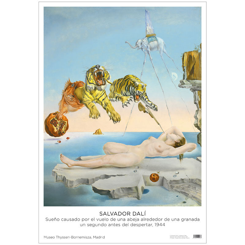 Póster Salvador Dalí: Sueño causado por el vuelo de una abeja alrededor de una granada un segundo antes de despertar