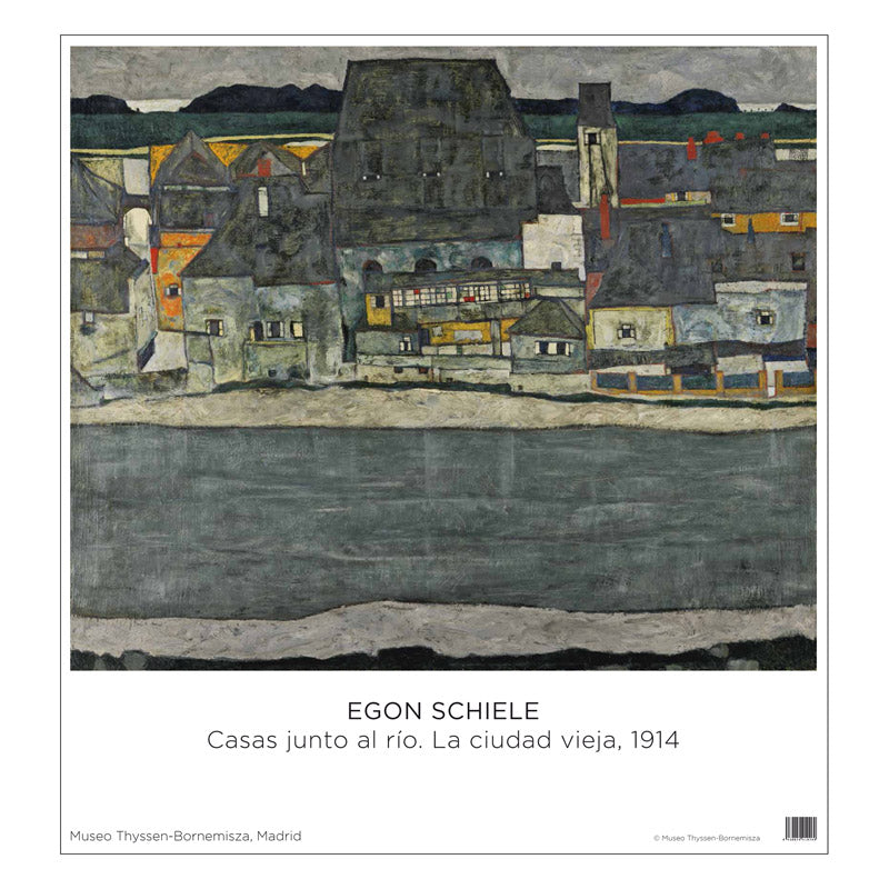 Schiele Poster: Houses by the River