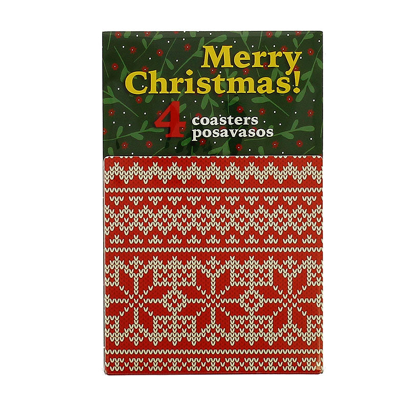 Set de posavasos con decorado navideño