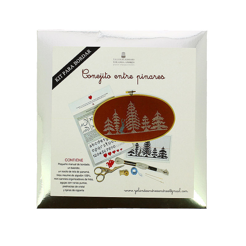 Kit de bordado Conejito entre pinares