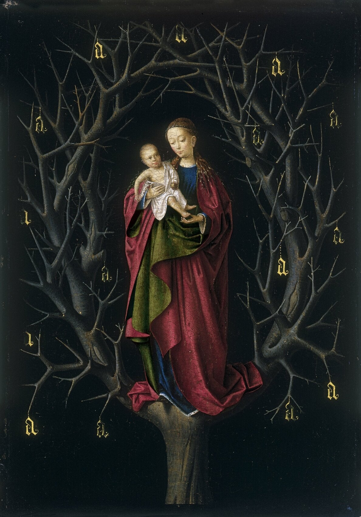 Petrus Christus: La Virgen del árbol seco, c. 1465